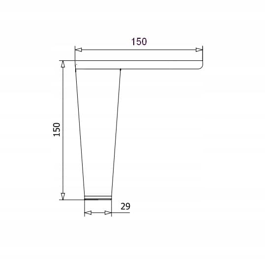 Møbelben til sovesofa sort MAT loft H150 strong SL032S