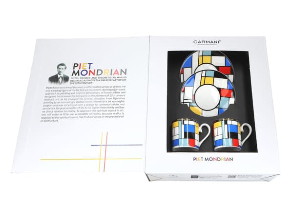 Carmani, 2x espressokopper - Piet Mondrian/Komposition A