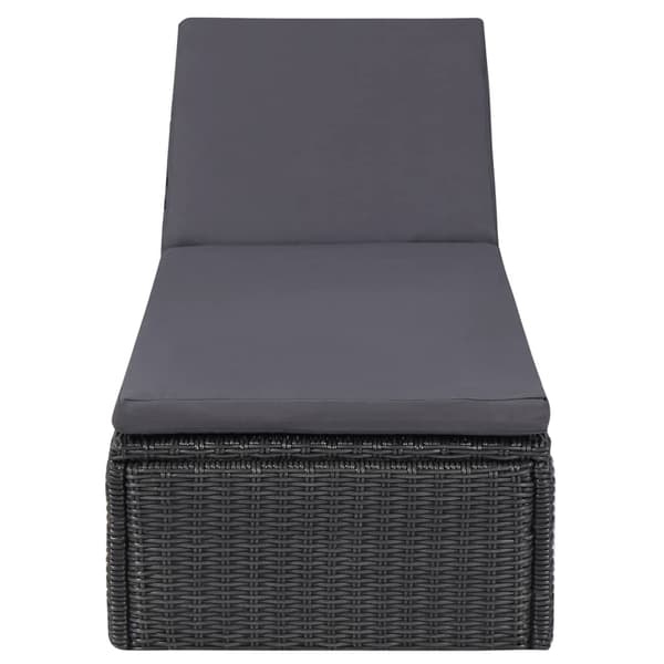 vidaXL polyrattan liggestol sort og mørkegrå