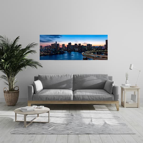 Canvastavla Arkitektur Regnbåge Tokyo 120X40