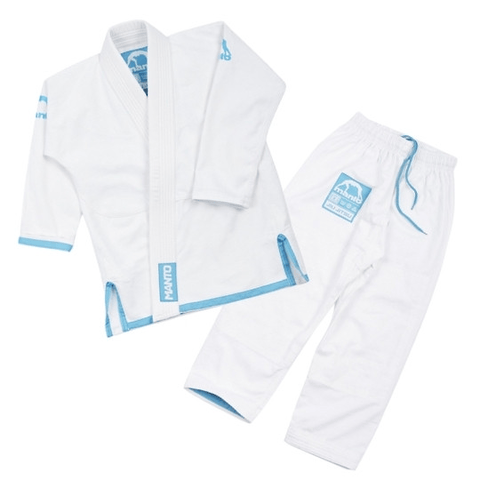 MANTO Kimono/Gi för Barn Junior 2.0 Vit + Vitt Bälte M3