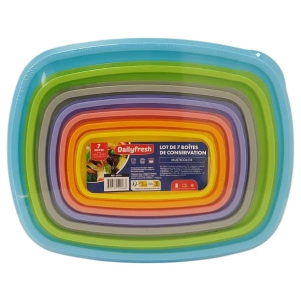 Set med 7 matförvaringsbehållare