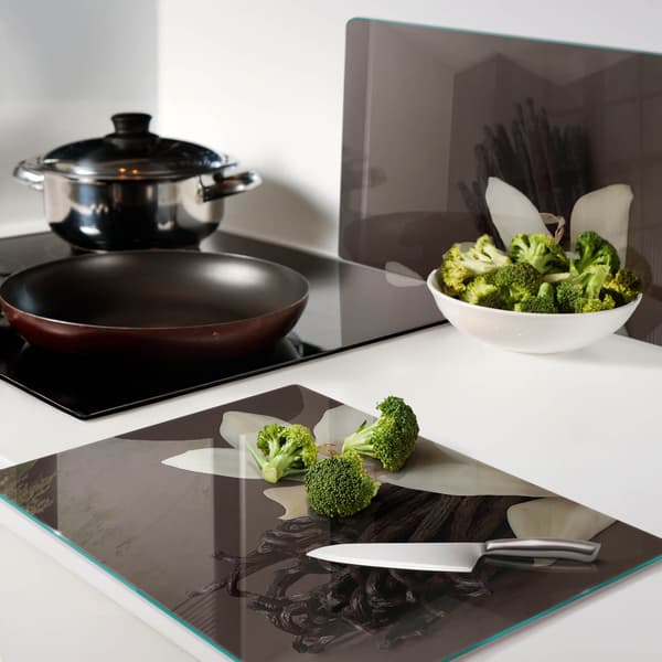 Dekorative glasplader til servering af snacks, vaniljestang, 2x40x52 cm