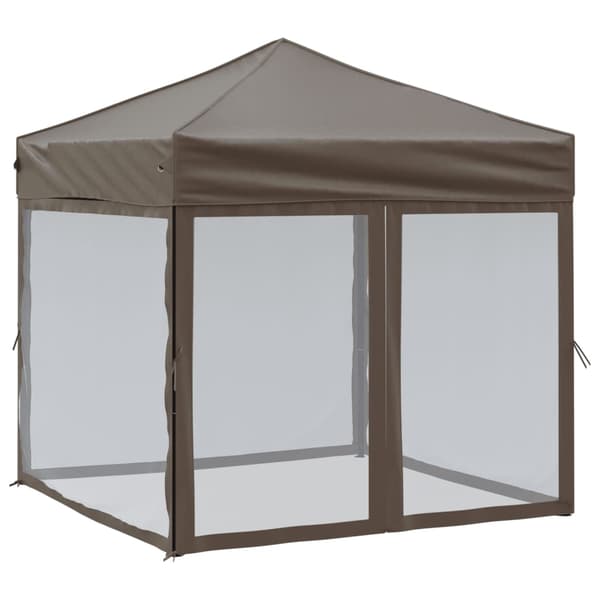 vidaXL foldbart festtelt med sider, taupe, 2x2 m
