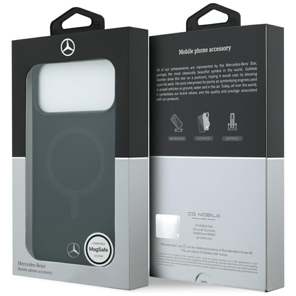Mercedes Plain Smooth Leather MagSafe-etui til iPhone 17 Pro Max i sort
