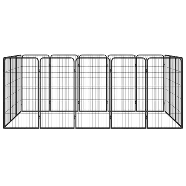 vidaXL hundebur, 16 paneler, sort, 50x100 cm, stål