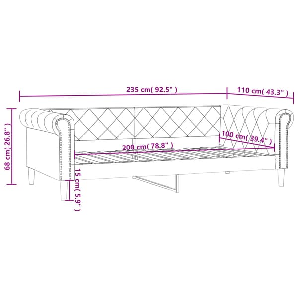 vidaXL Bäddsoffa krämfärgad 100x200 cm konstläder