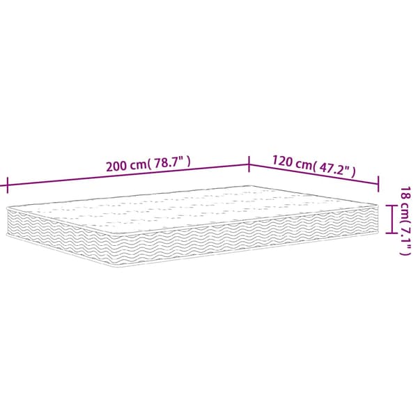 vidaXL Bonnell springmadras, medium fasthed, 120x200 cm