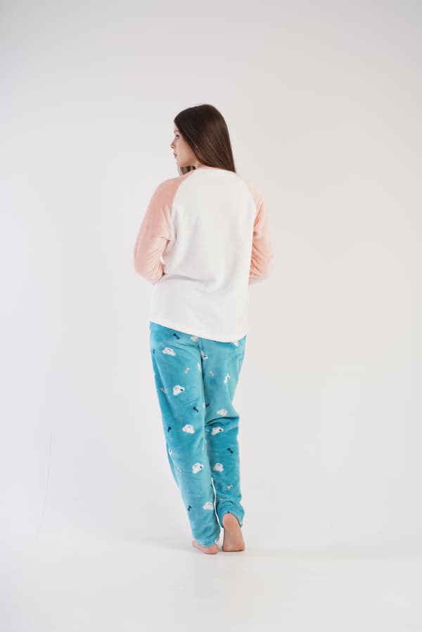 Dam vinterplyschpyjamas L 40 varm tjock