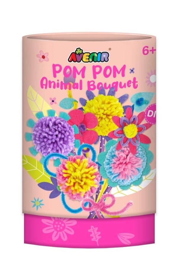 Pompombuket med pompomblomster