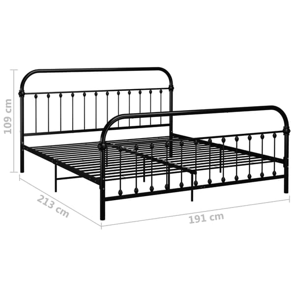 vidaXL sengestel sort metal 180 x 200 cm