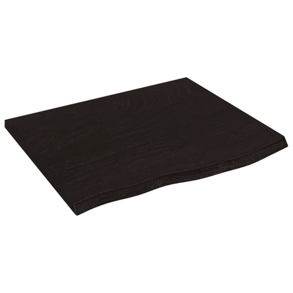 vidaXL bordplade mørkebrun 60x50x2 cm massivt egetræ