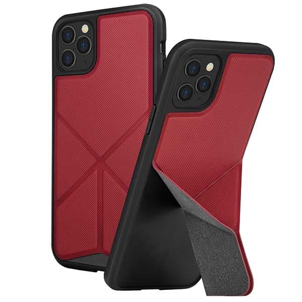 UNIQ Transforma -kotelo jalustalla iPhone 11 Prolle, punainen
