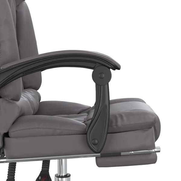 vidaXL lænestol med massagefunktion, grå, kunstlæder