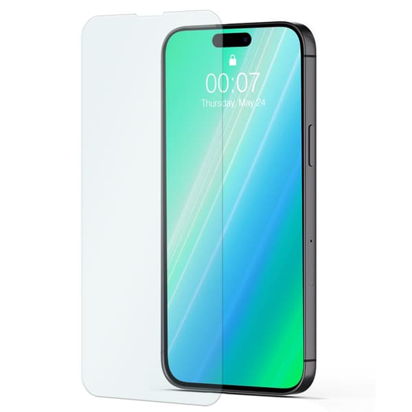 Etui til iPhone 15 Pro Max, pansret slidering, sort + 9H glas