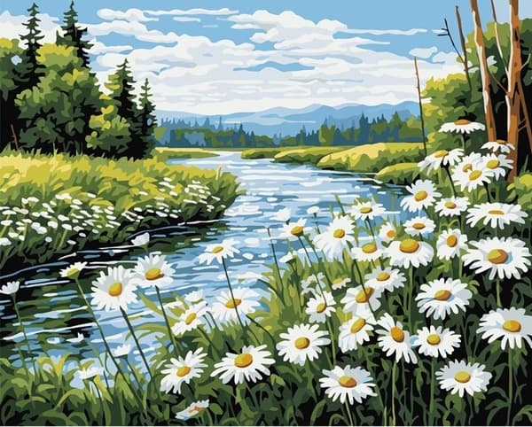 Maalaus numeroiden mukaan 40x50 Joki