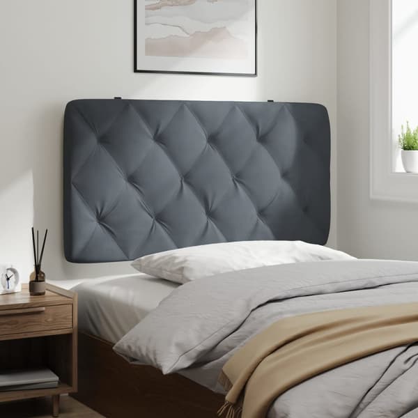 vidaXL Sängynpäädyn tyyny, tummanharmaa, 100 cm, sametti