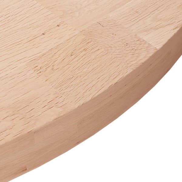 vidaXL rund bordplade Ø60x4 cm rå egetræ