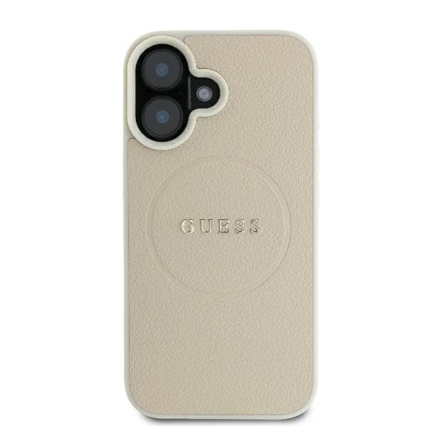 Guess Grained Ring MagSafe-skal till iPhone 16, Beige