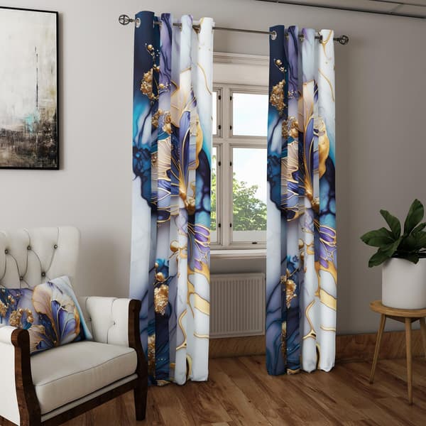 Gardin med snørehuller print 183