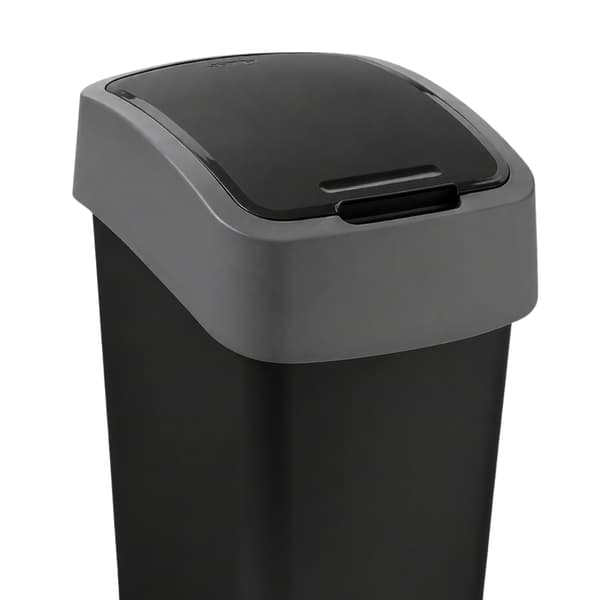 CURVER Flip Bin affaldsspand sort og sølv 9 l