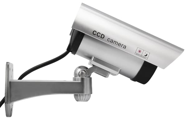 Attrap-CCTV-kamera med LED Silver Batteridriven