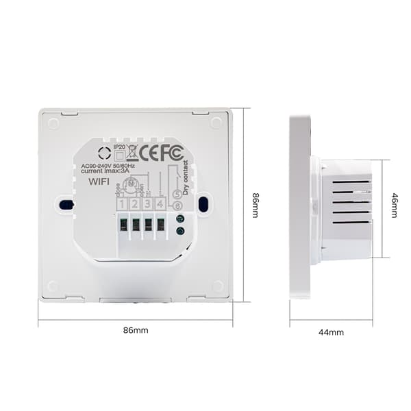 Tuya PRO3 WiFi Rumstermostat Vit