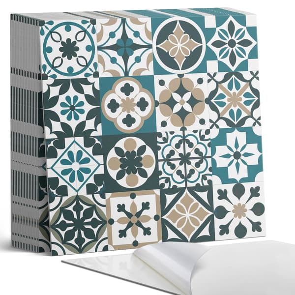 Trykte vinylfliser, klar til montering, flisemønstre i et 20x20x20 cm layout