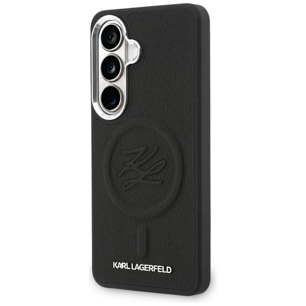Karl Lagerfeld MagSafe-etui med prægede initialer og ring til Galaxy S26+, sort