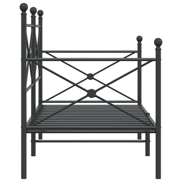 vidaXL dagseng uden madras sort 90x200 cm stål