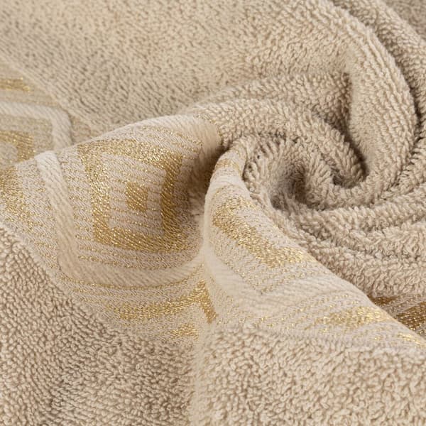 Handduk med glänsande azaritråd 50x90 beige