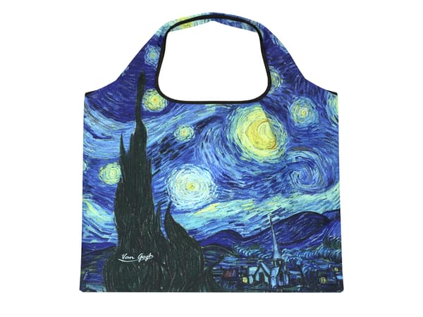 Carmani, polyester, foldbar indkøbspose 40x70cm - VAN Gogh/Stjernenat