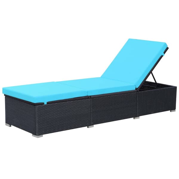 vidaXL havesolseng med hynde, polyrattan, sort