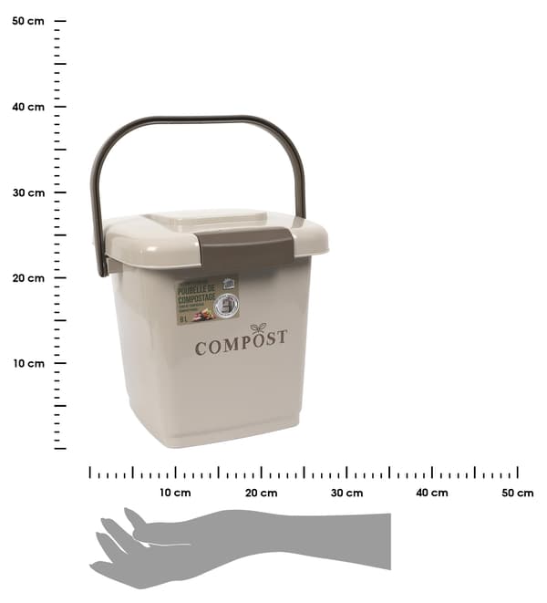 Kompost 8L bioaffaldsbeholder med indsats
