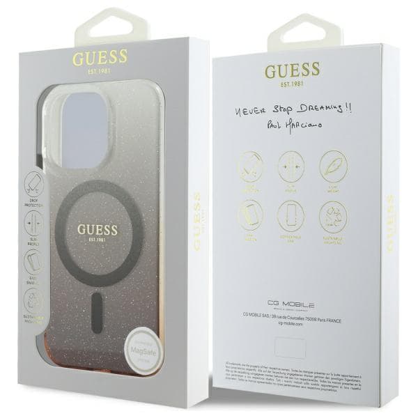 Guess IML Glitter Gradient MagSafe-etui til iPhone 16 Pro Max, brun