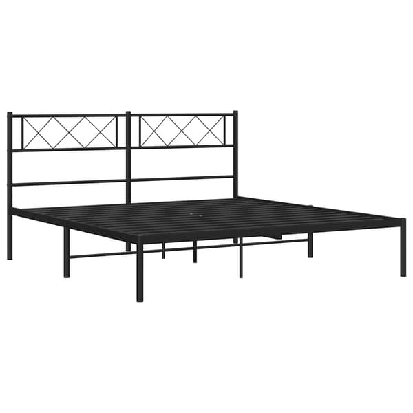 vidaXL metalsengestel med hovedgærde sort 150x200 cm