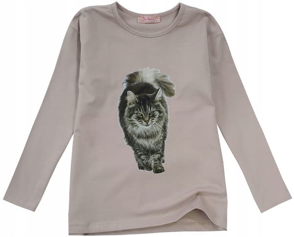 Pige bluse bomuld langærmet Kitty beige 122