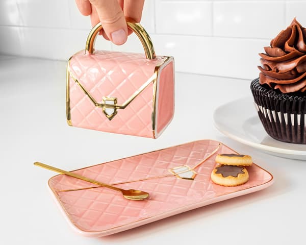 Muggset med fat och sked - ROSA