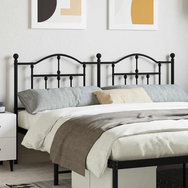 vidaXL metalsengegavl sort 160 cm
