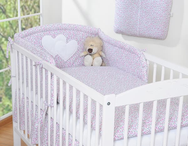 Universal sengekant til trin - Pink Meadow Hearts