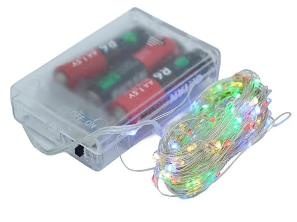 LED farverig lyskæde 10m