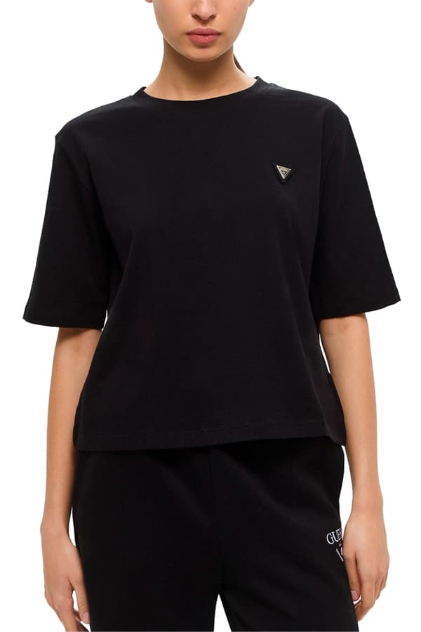 Guess sort bomulds t-shirt til kvinder Colette Boxy S