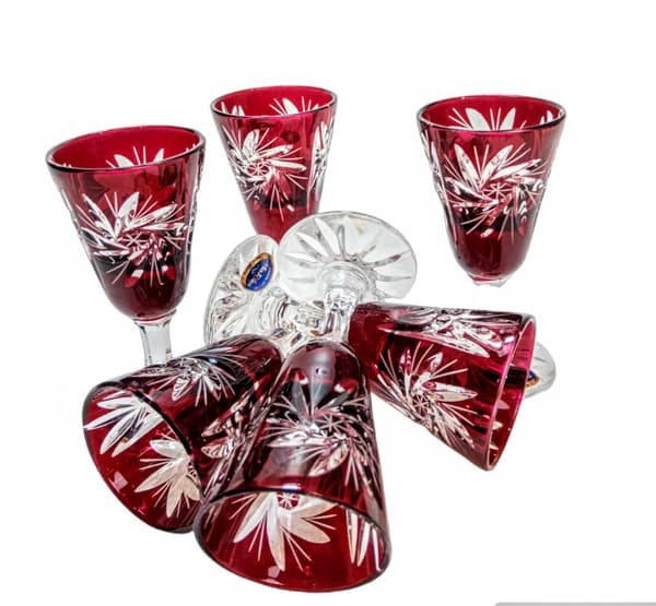 Rubin krystal vodkaglas 40 ml Olive Grinder