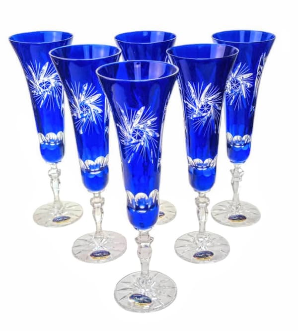Koboltkrystal champagneglas 170 ml Olive Grinder