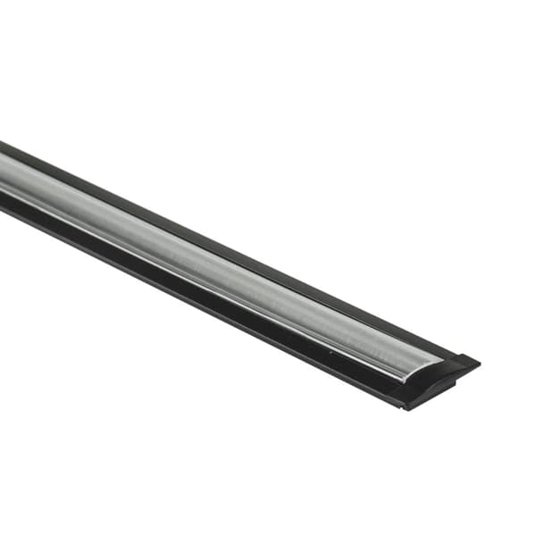 Indbygget sort profil til LED-strimler + transparent dæksel 2m