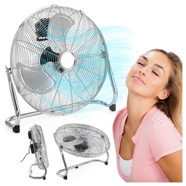 Gulvventilator, stående ventilator, 120W, TYBER sølv