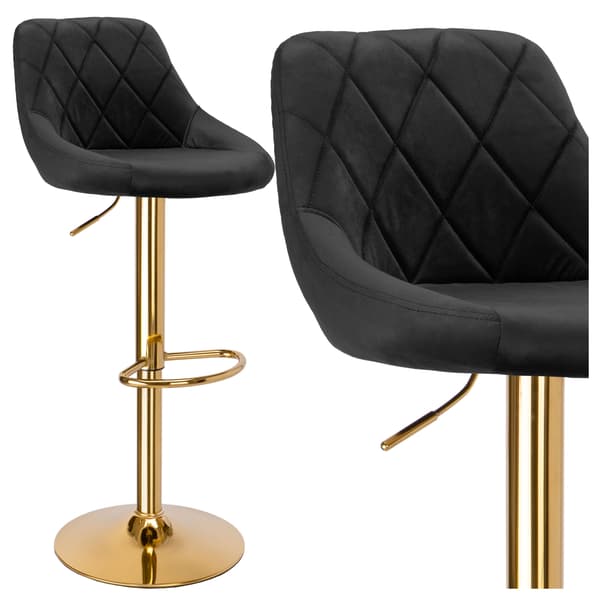 Cydro Gold barstol, sort fløjl