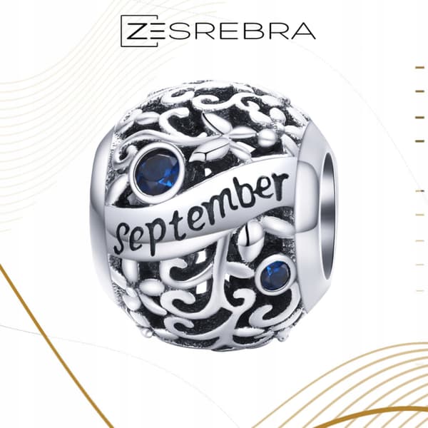 Berlocker månader september pärlor silver 925 pärla september höst zirkoner