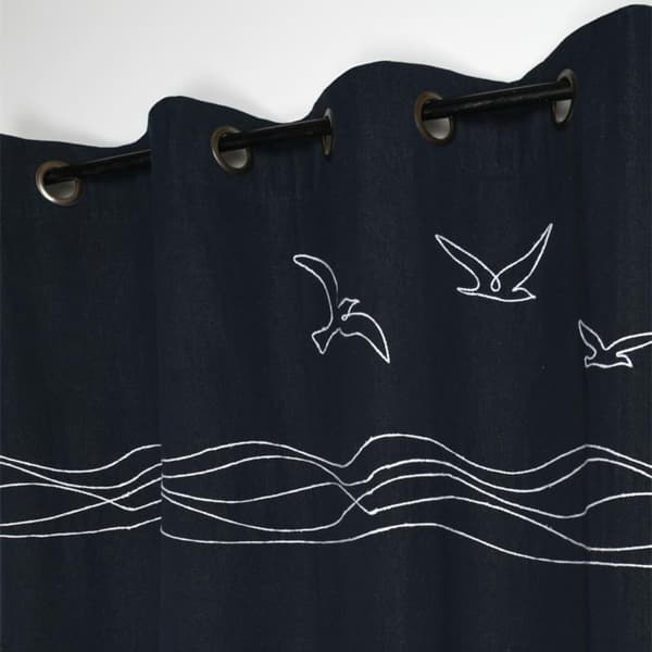 Bordermer marinblå gardin 140x260 cm