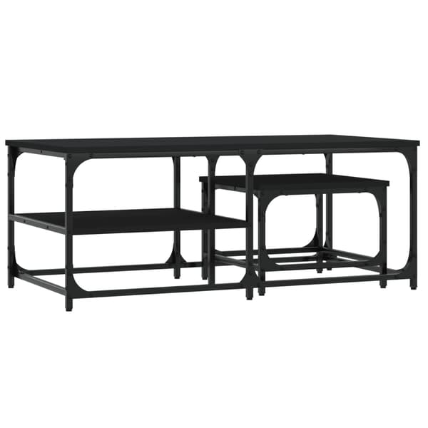 vidaXL Soffbord, 2-delade, svarta